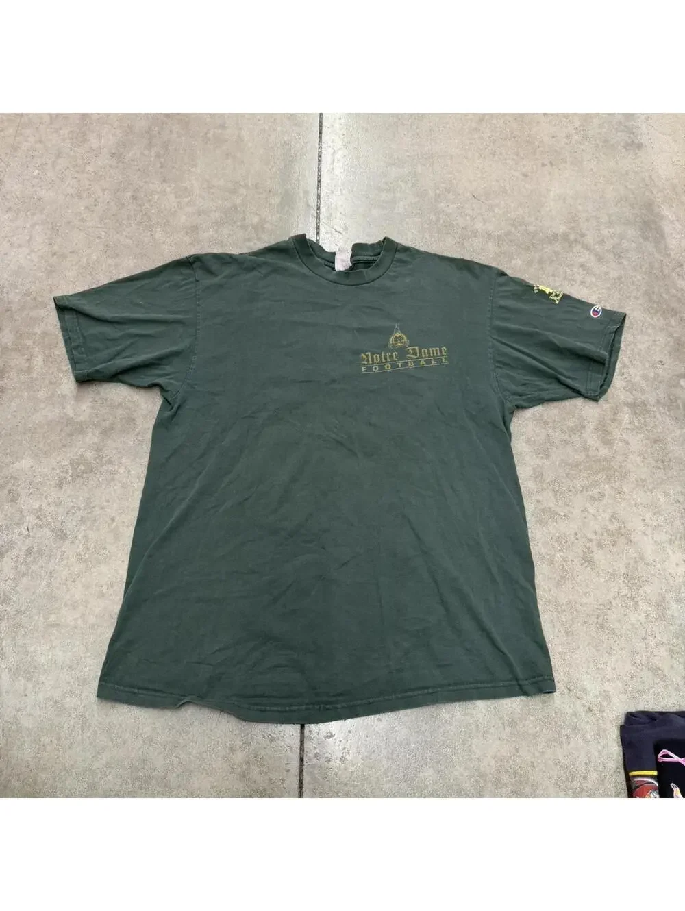 vintage university of notre dame fighting irish collegiate champion green shirt - Picture 3 of 5
